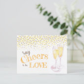 Proost bruidsfeest wijn champagne proeverij briefkaart (Staand voorkant)