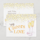 Proost bruidsfeest wijn champagne proeverij briefkaart (Voorkant / Achterkant)