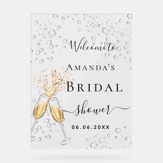 Proost bubbly brunch Vrijgezellenfeest welkom Acryl Bord (Voorkant)