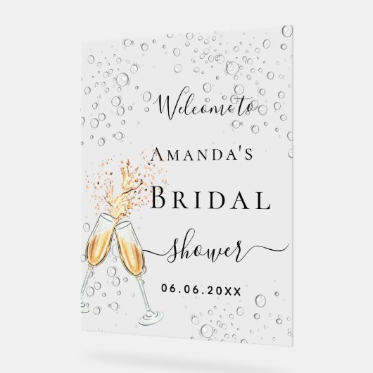 Proost bubbly brunch Vrijgezellenfeest welkom Acryl Bord (Hoek)