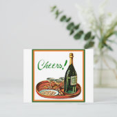 PROOST! CHAMPAGNE-AFDRUKKING BRIEFKAART (Staand voorkant)