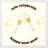 Proost champagneglazen Nieuwjaarsboodschap Raamsticker (Vel)