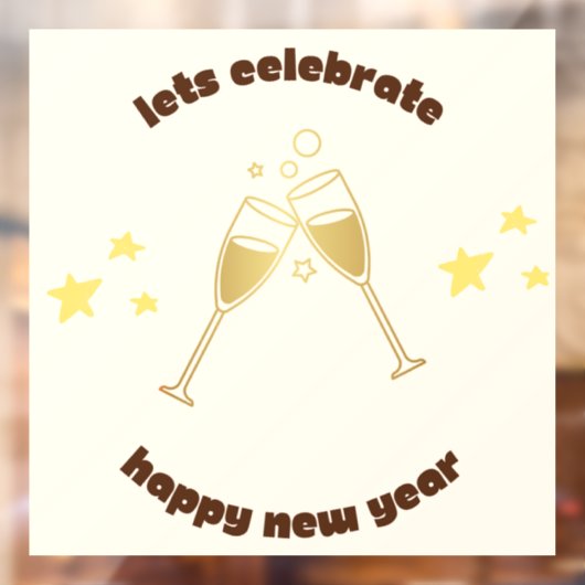Proost champagneglazen Nieuwjaarsboodschap Raamsticker (Vel 2)