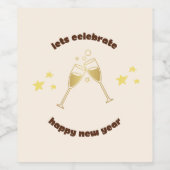 Proost champagneglazen Nieuwjaarsboodschap Wijn Etiket (Enkel label)