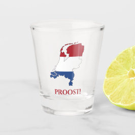 Proost Cheers op de Nederlandse vlag Shot Glas