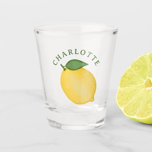 Proost Citrus Citrus Geel Zomer Monogram Shot Glas (Voorkant)