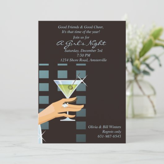 Proost - Cocktail Party uitnodiging (Staand voorkant)