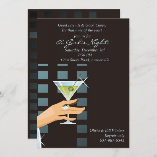 Proost - Cocktail Party uitnodiging (Voorkant / Achterkant)