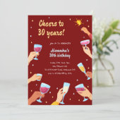 Proost cocktail volwassen verjaardag uitnodiging (Staand voorkant)