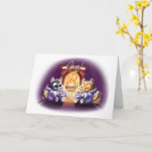 PROOST! COCOA KATTEN (mat) door Jeff Willis Art Kaart (Gele Bloem)