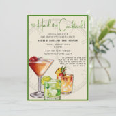 Proost de Kleurrijke Cocktail Feest Uitnodiging (Staand voorkant)
