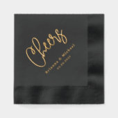 Proost de namen van het paar en de trouwdatum folie servetten (Voorkant)