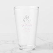 Proost dertig verjaardagstaart zwarte krabbel hand glas (Achterkant)