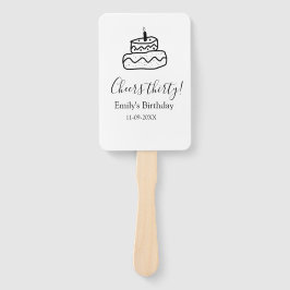 Proost dertig verjaardagstaart zwarte krabbel hand handwaaier