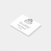 Proost dertig verjaardagstaart zwarte krabbel hand post-it® notes (Schuin)
