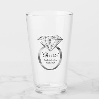 Proost Diamanten Trouwring Aangepaste Tekst Glas