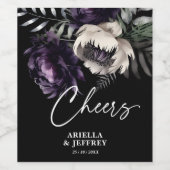 Proost donkere humeurige boho elegante bruiloft wijn etiket (Enkel label)