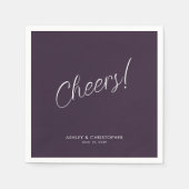 Proost! Donkerpaarse Minimale Gelegenheid Cocktail Servet (Voorkant)