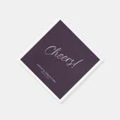 Proost! Donkerpaarse Minimale Gelegenheid Cocktail Servet (Hoek)