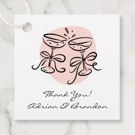 Proost Doodle Modern Dank je Bedankjes Labels (Voorkant)