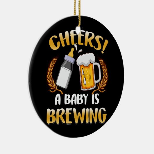 Proost Een Baby brouwt een Drink bierfeest Keramisch Ornament (Rechts)