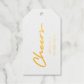 Proost Eenvoudig Modern Script Wijnfles Cadeaulabels (Voorkant)