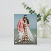 Proost Eenvoudig script moderne vakantie foto ansi Feestdagenkaart (Staand voorkant)