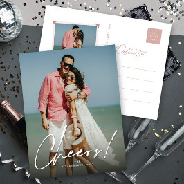 Proost Eenvoudig script moderne vakantie foto ansi Feestdagenkaart