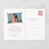 Proost Eenvoudig script moderne vakantie foto kers Feestdagenkaart (Achterkant)