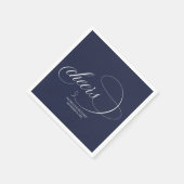 Proost - Eenvoudige elegante marineblauwe bruiloft Servet (Hoek)