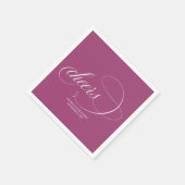 Proost - Eenvoudige elegante roze cassis bruiloft Servet (Hoek)