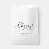 Proost! eenvoudige elegante Script White Wedding F Bedankzakje (Voorkant)