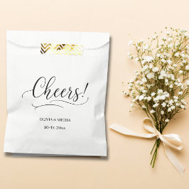 Proost! eenvoudige elegante Script White Wedding F Bedankzakje