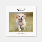 Proost Eenvoudige Schattigee Hond Foto Leuk Modern Servet (Voorkant)