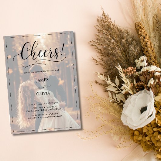 Proost Elegant 2 foto Romantische bos bruiloft Kaart