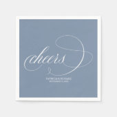 Proost - Elegant Dusty Blue Wedding Servet (Voorkant)
