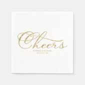 Proost - Elegant Gouden Nep Folie Script Bruiloft Servet (Voorkant)
