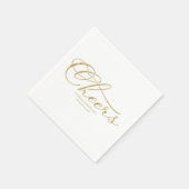 Proost - Elegant Gouden Nep Folie Script Bruiloft Servet (Hoek)