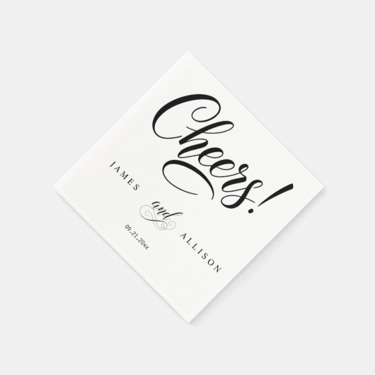"Proost!" Elegant Script Custom Wedding Party Servet (Hoek)