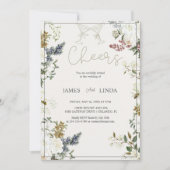 Proost! Elegante Bloemige Trouw Uitnodiging (Voorkant)