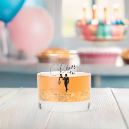 Proost elegante bruidspaar minimalist whisky glas