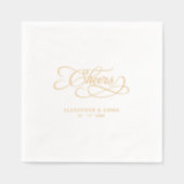 Proost Elegante bruiloft kalligrafie Echt Goud Folie Servetten (Voorkant)