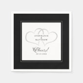 Proost Elegante bruiloft kalligrafie zwart & wit Servet (Voorkant)