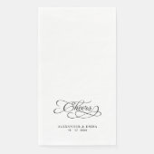 Proost Elegante bruiloft zwart-wit kalligrafie Servet (Voorkant)