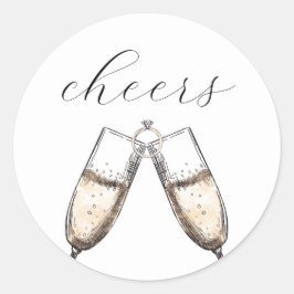 Proost Elegante Bruisende Champagnetrauze Bruiloft Ronde Sticker