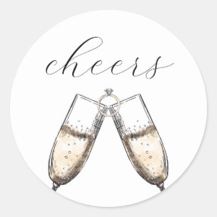 Proost Elegante Bruisende Champagnetrousseau Bruil Ronde Sticker