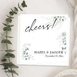 Proost! Elegante groen + typografie voor bruilofte Servet