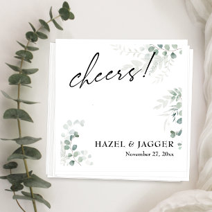Proost! Elegante groen + typografie voor bruilofte Servet