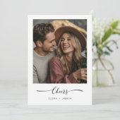 Proost Elegante Pas getrouwd Eerste Kerstfoto Feestdagenkaart (Staand voorkant)