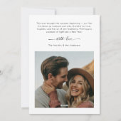 Proost Elegante Pas getrouwd Eerste Kerstfoto Feestdagenkaart (Achterkant)